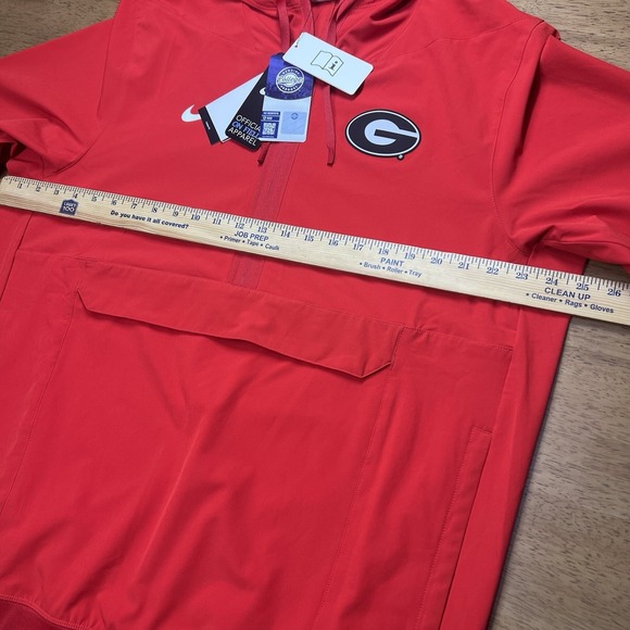 UGA Georgia Bulldogs Nike Team Issued On Field Pull Over 1/2 zip Coach Jacket L - Picture 5 of 7